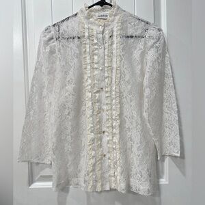 Nordstrom Vintage Cream Lace Blouse